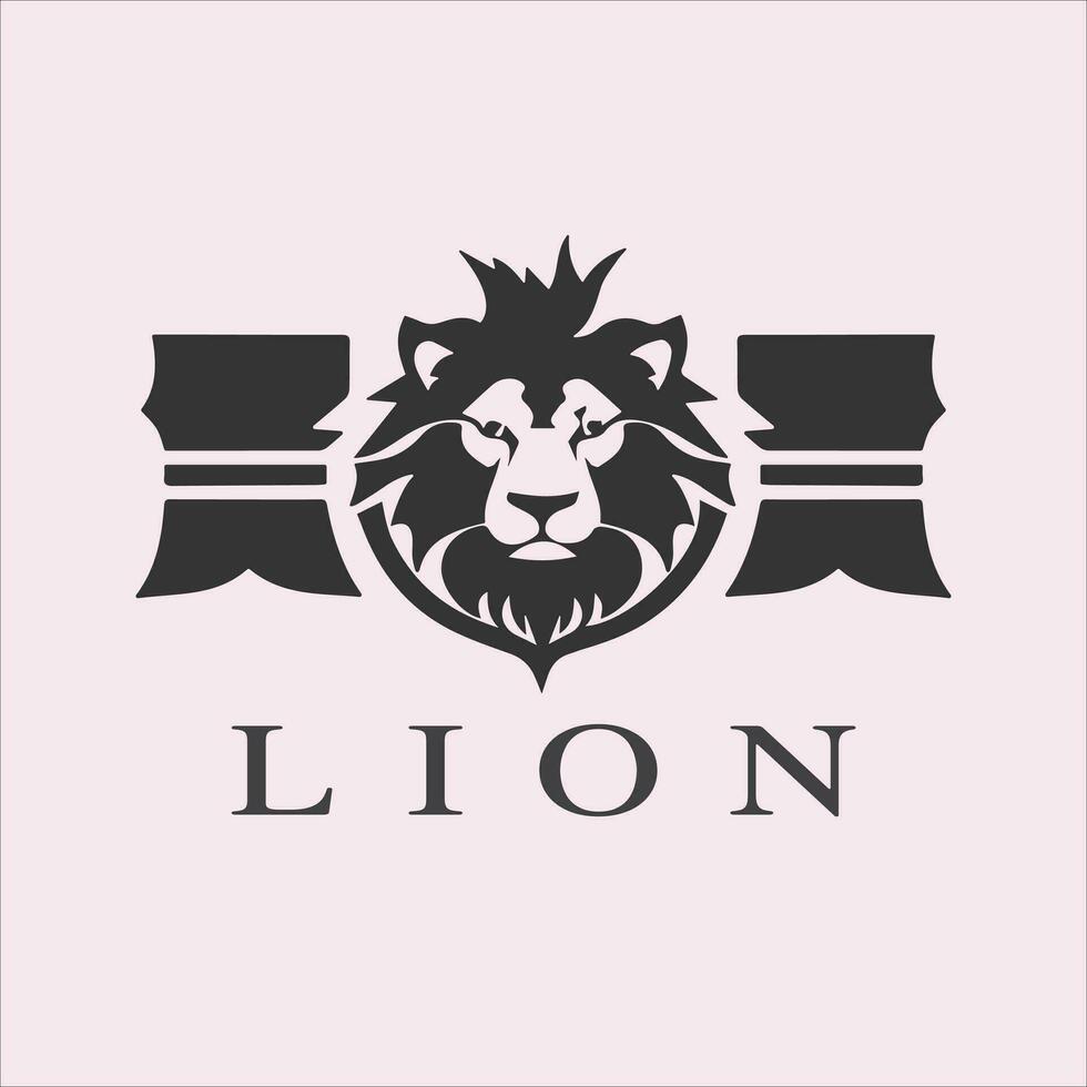 héraldique Lion tête logo conception vecteur modèle. Lion tête vecteur icône.