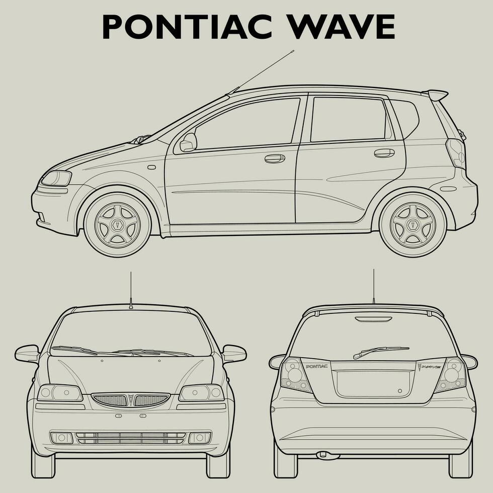 2009 pontiac vague voiture plan vecteur