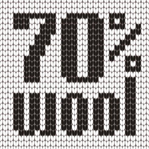 Texte tricoté. 70 pour cent de laine. En couleurs noir et blanc. Illustration vectorielle vecteur