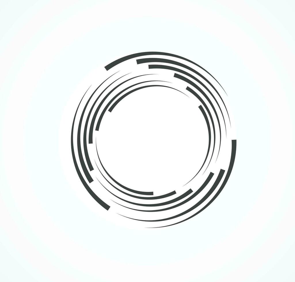 lignes abstraites en forme de cercle, élément de conception, forme géométrique, cadre de bordure rayé pour l'image, logo rond de technologie, illustration vectorielle en spirale vecteur