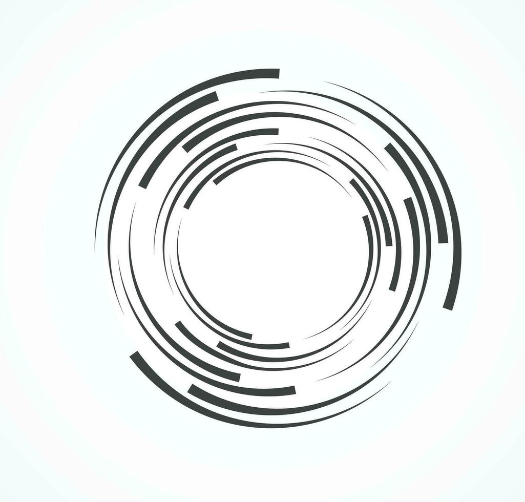 lignes abstraites en forme de cercle, élément de conception, forme géométrique, cadre de bordure rayé pour l'image, logo rond de technologie, illustration vectorielle en spirale vecteur