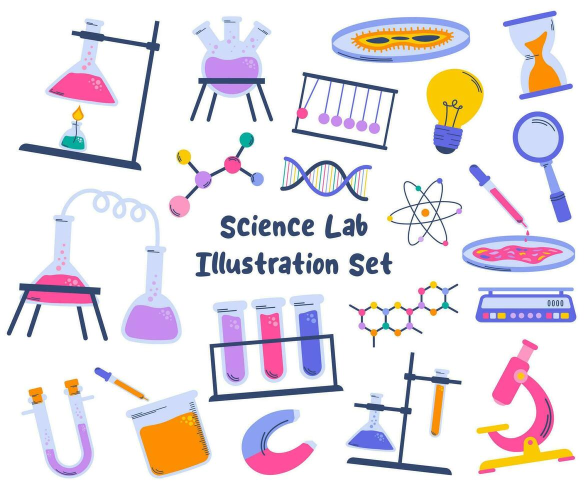 ensemble de science laboratoire des illustrations vecteur