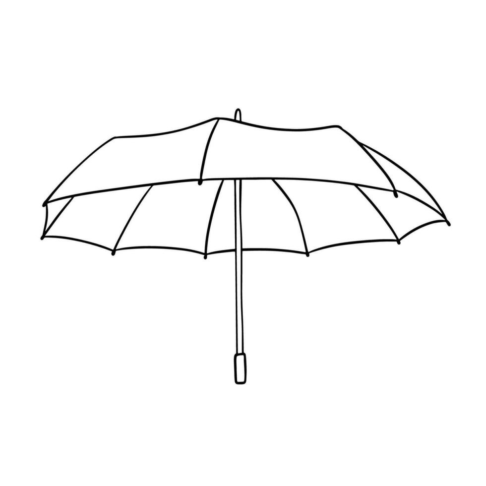 ouvert parapluie griffonnage contour icône. vecteur illustration