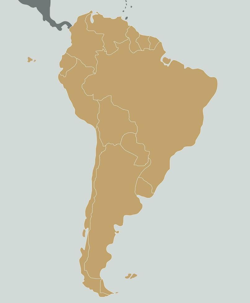 politique Vide Sud Amérique carte vecteur illustration. modifiable et clairement étiqueté couches.