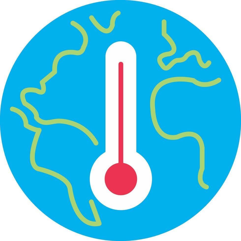 icône plate du changement climatique vecteur