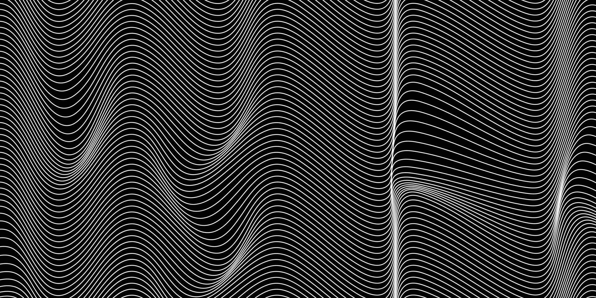 abstrait incurvé ondulé lignes modèle vecteur illustration.