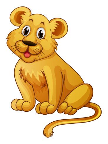 Petit lion au visage heureux vecteur