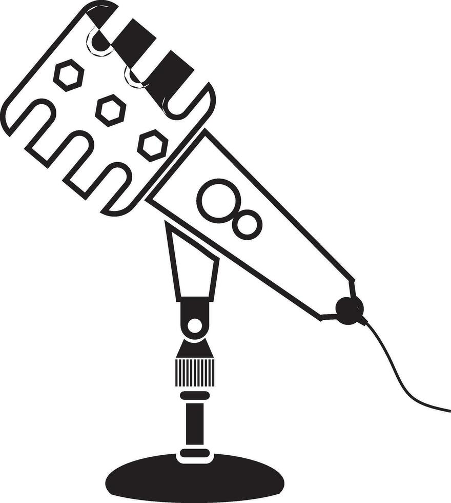 contour Podcast microphone icône vecteur élément