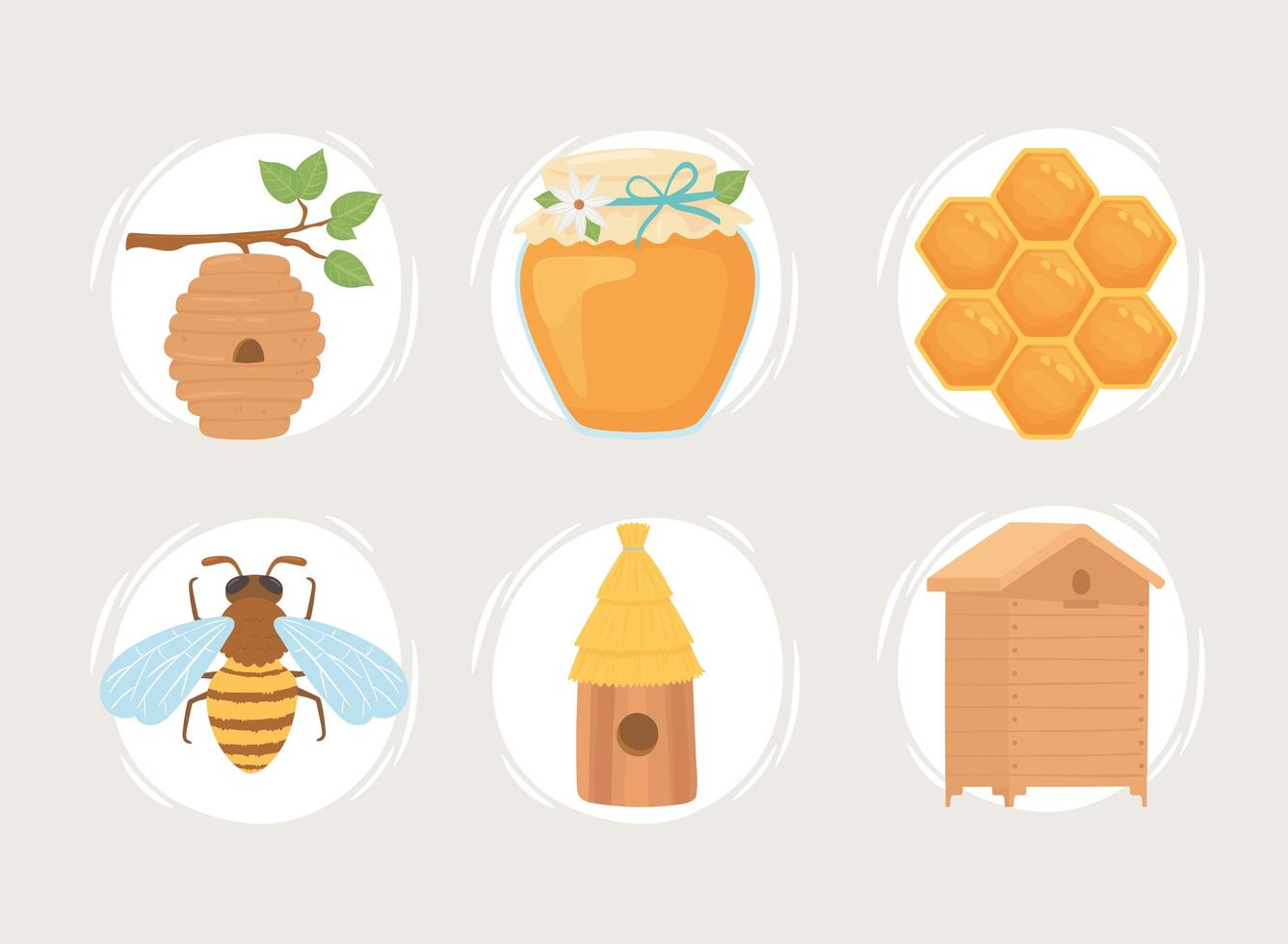 collection de miel apicole vecteur