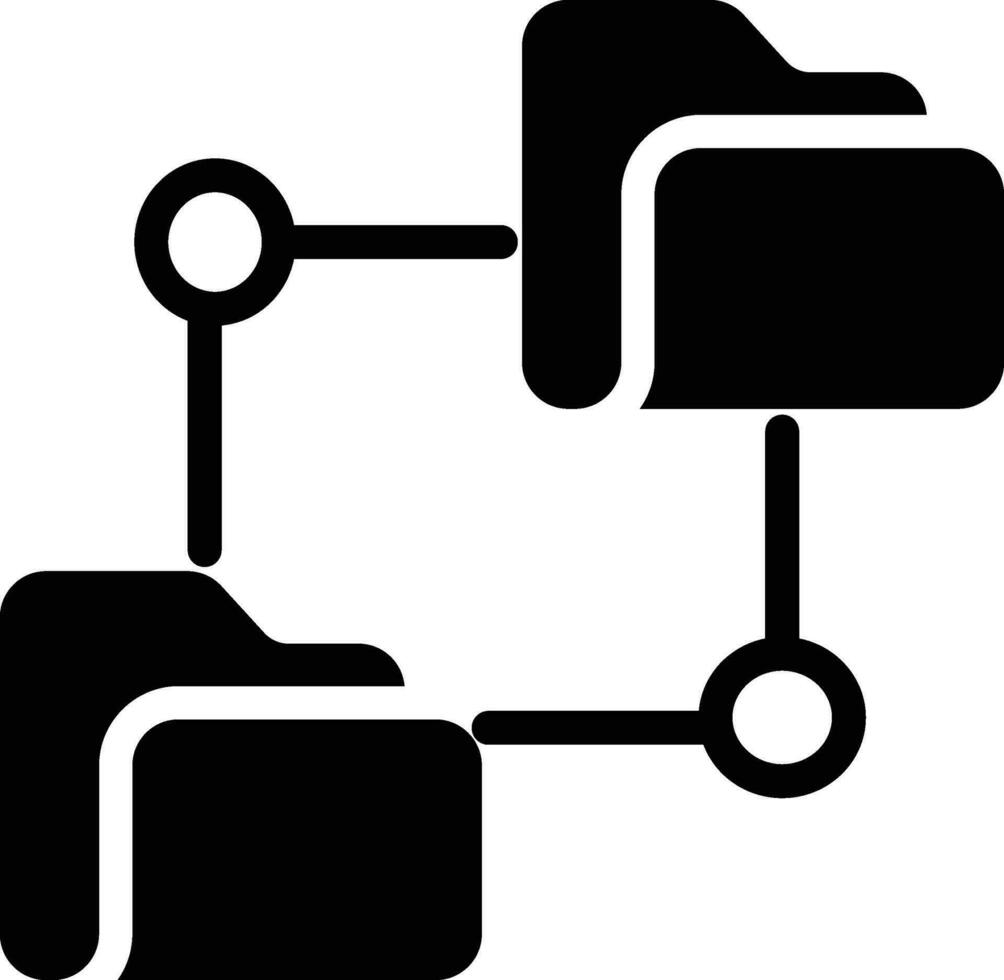 dossier réseau solide et glyphe vecteur illustration