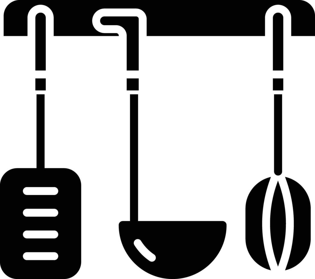 cuisine accessoires solide et glyphe vecteur illustration