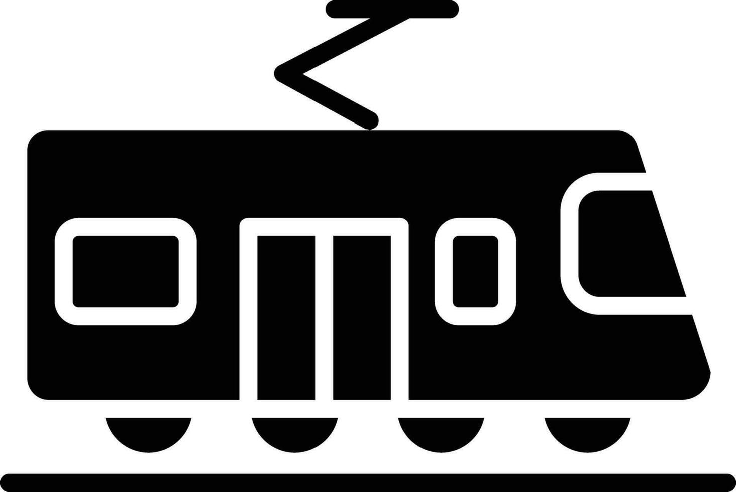 tram solide et glyphe vecteur illustration