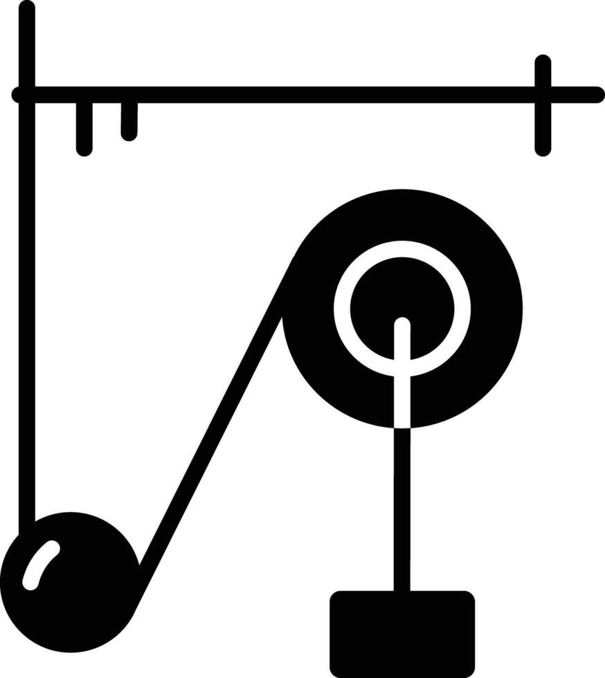 la physique machine solide et glyphe vecteur illustration