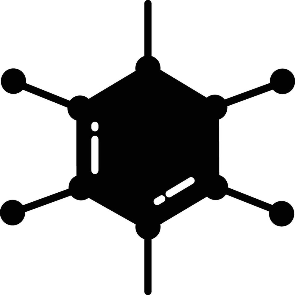 molécules solide et glyphe vecteur illustration