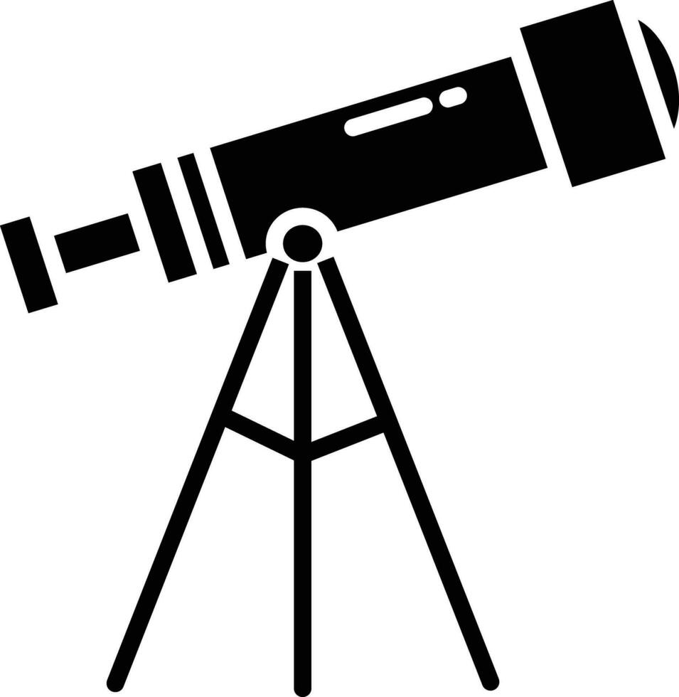 télescope solide et glyphe vecteur illustration