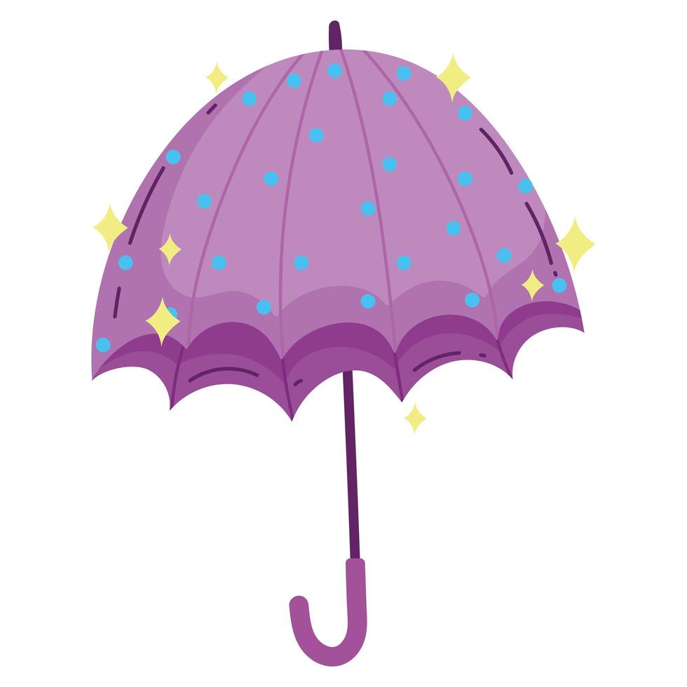 icône de parapluie ouvert violet vecteur
