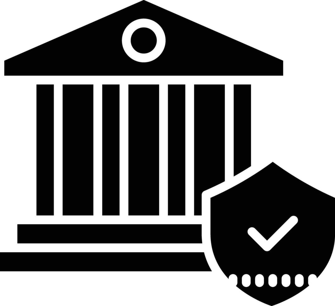 banque Sécurité solide et glyphe vecteur illustration