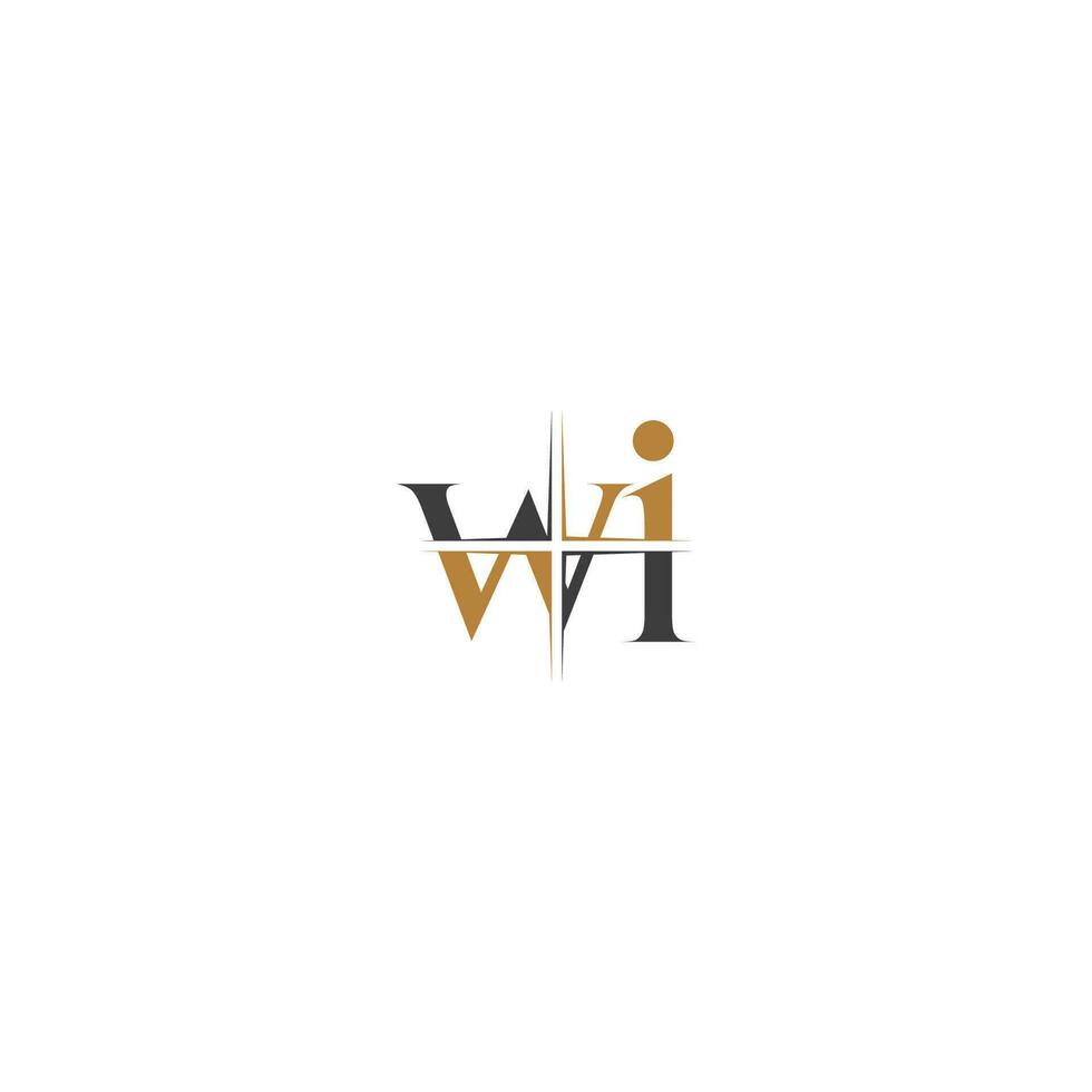 alphabet lettres initiales monogramme logo iw, wi, w et i vecteur