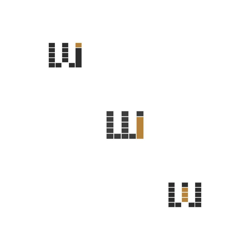 alphabet lettres initiales monogramme logo iw, wi, w et i vecteur
