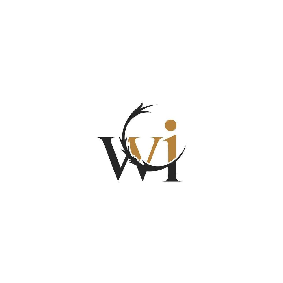 alphabet lettres initiales monogramme logo iw, wi, w et i vecteur