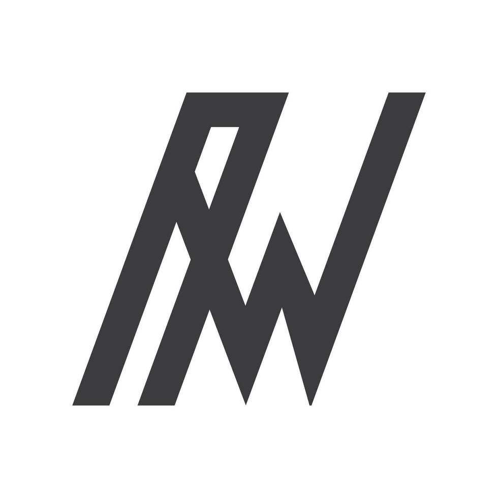 alphabet lettres initiales monogramme logo aw, wa, w et a vecteur