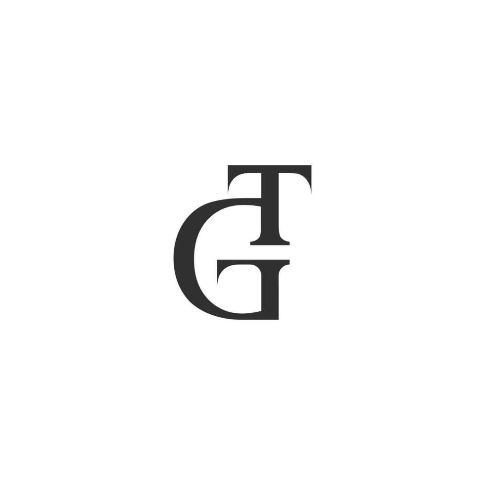 alphabet lettres initiales monogramme logo gt, tg, g et t vecteur