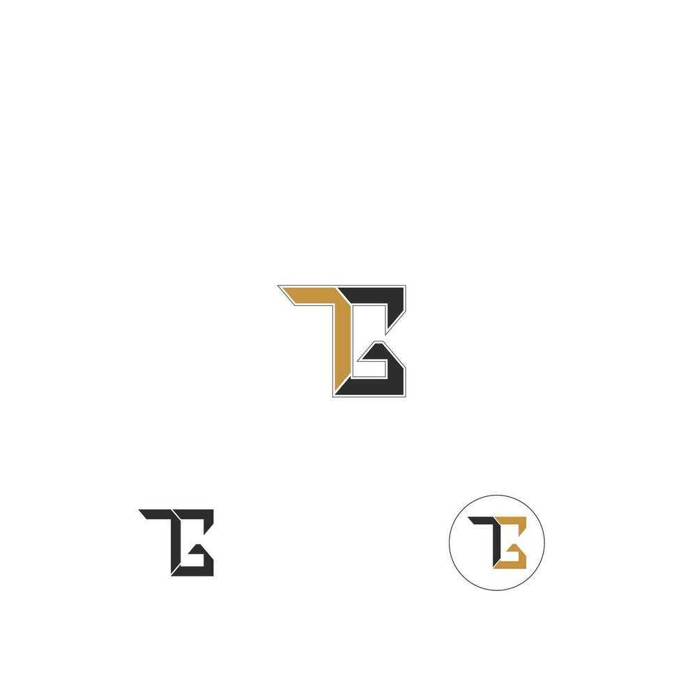 alphabet lettres initiales monogramme logo gt, tg, g et t vecteur