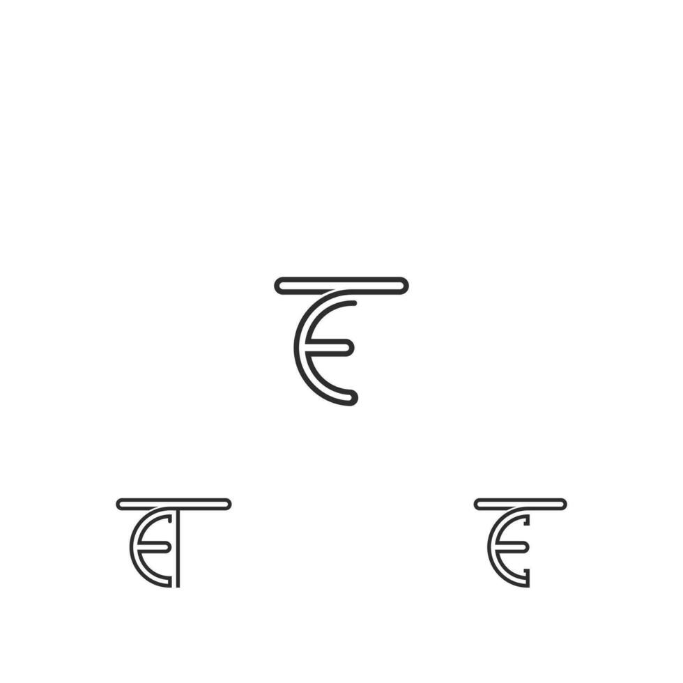 et, te, e et t abstrait initiale monogramme lettre alphabet logo conception vecteur