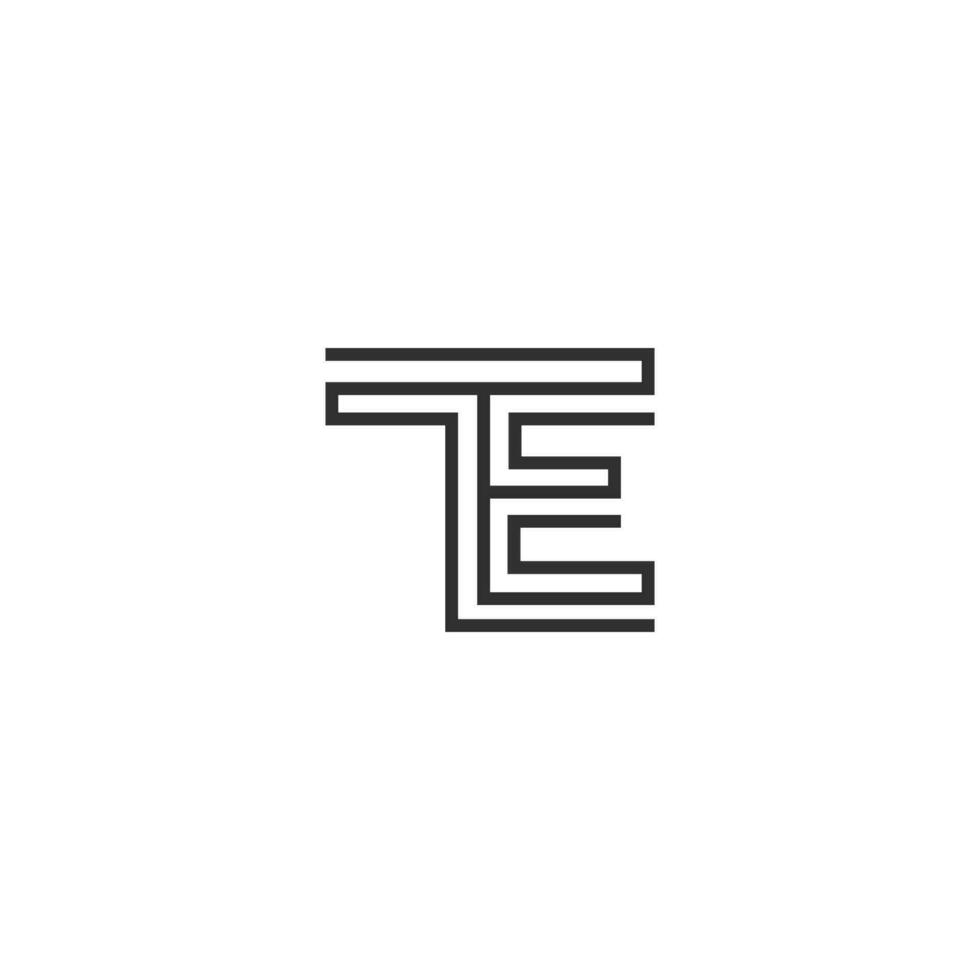 et, te, e et t abstrait initiale monogramme lettre alphabet logo conception vecteur