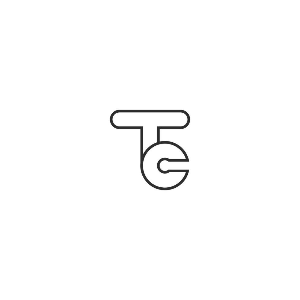 tc, ct, t et c abstrait initiale monogramme lettre alphabet logo conception vecteur