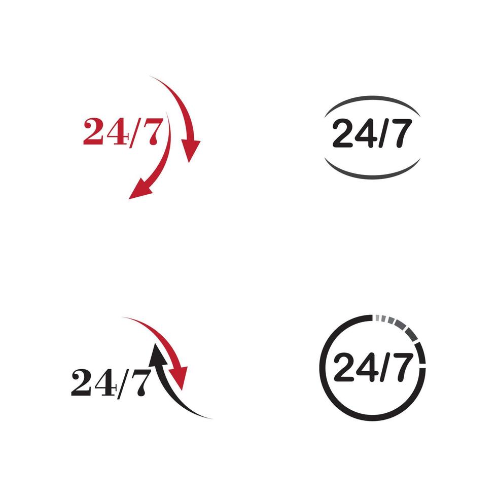 ouvrir 24-7 icône vector logo modèle illustration design