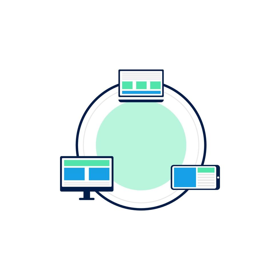 réseau informatique, vecteur, icône, conception, illustration vecteur