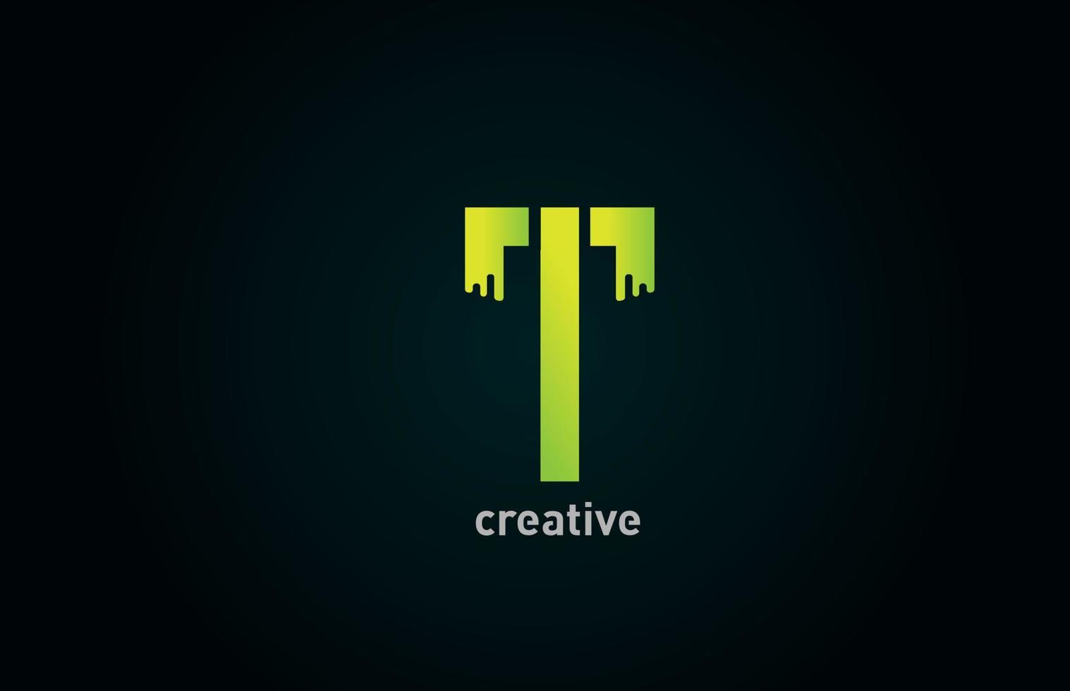 création d'icône de logo alphabet lettre verte t pour entreprise et entreprise vecteur