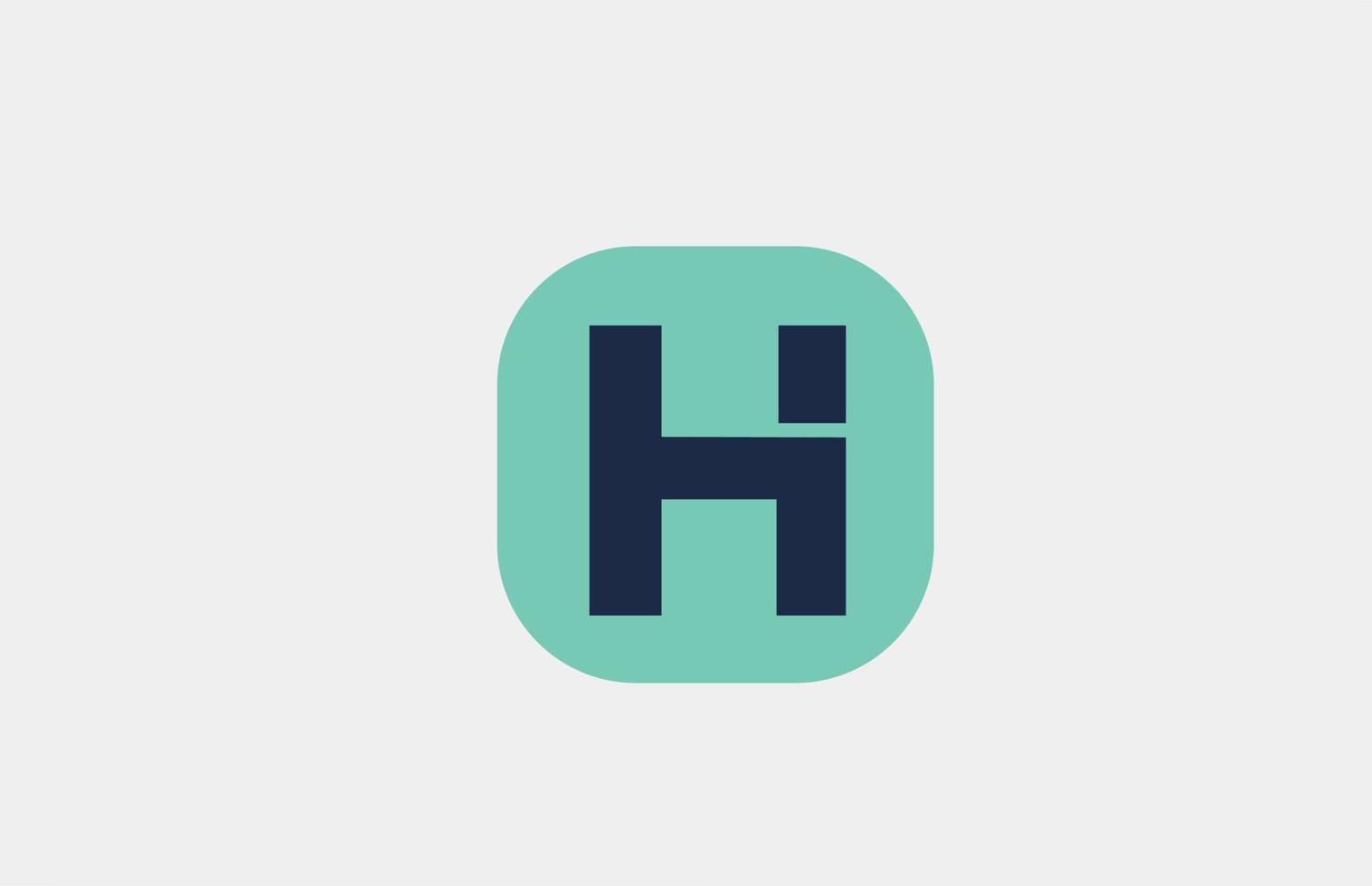 alphabet h vert carré icône lettre création de logo pour entreprise et entreprise vecteur