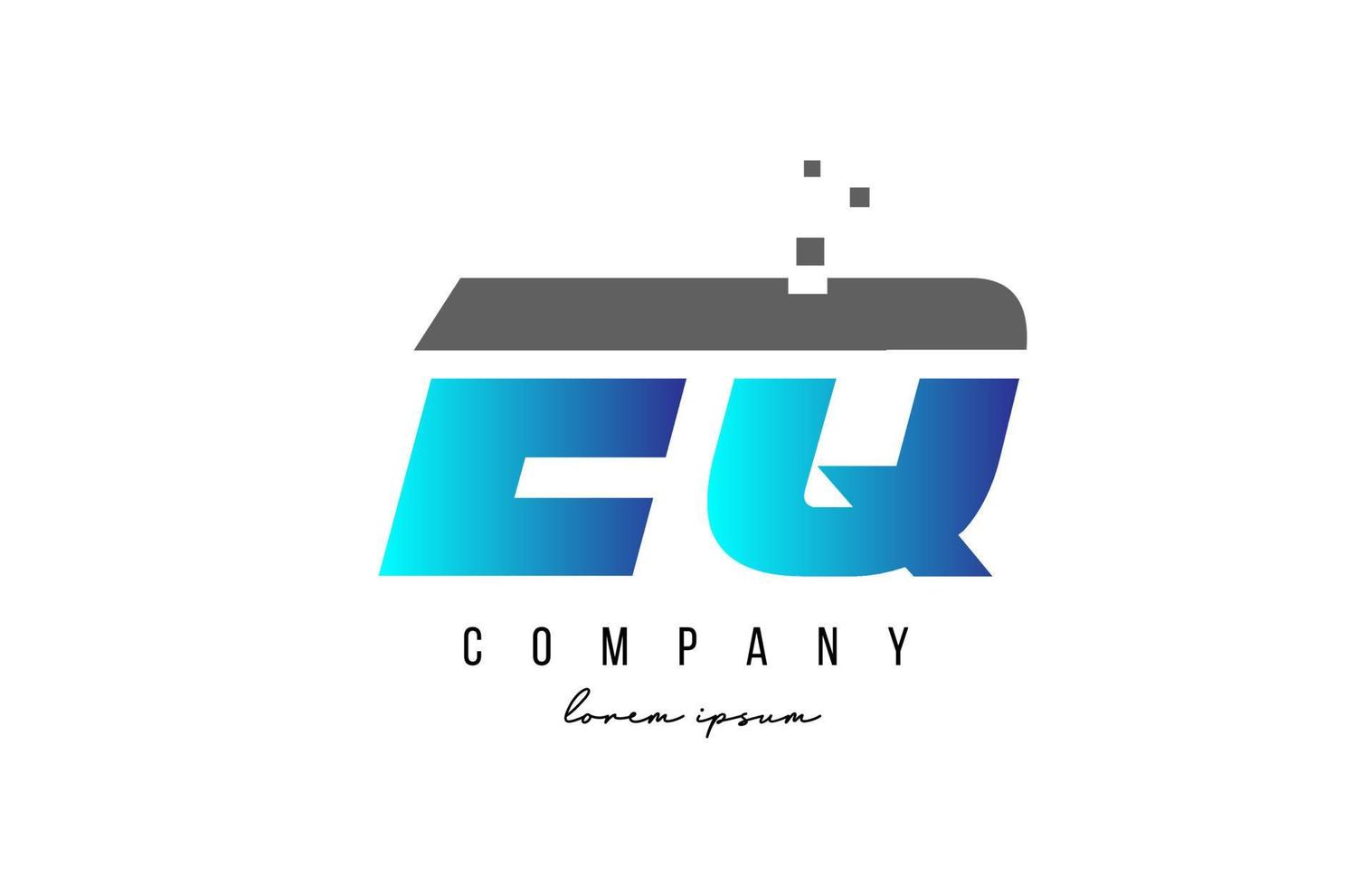 eq eq alphabet lettre logo combinaison en bleu et gris. conception d'icônes créatives pour entreprise et entreprise vecteur