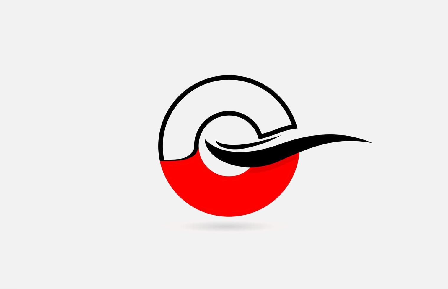 o icône du logo lettre alphabet noir rouge pour entreprise avec conception de ligne vecteur