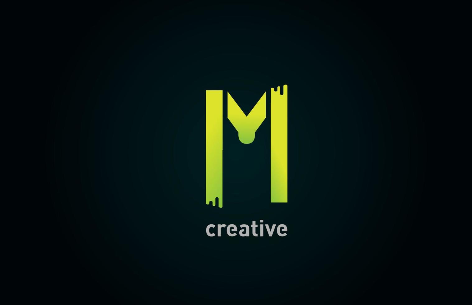 m création d'icône de logo alphabet lettre verte créative pour entreprise et entreprise vecteur