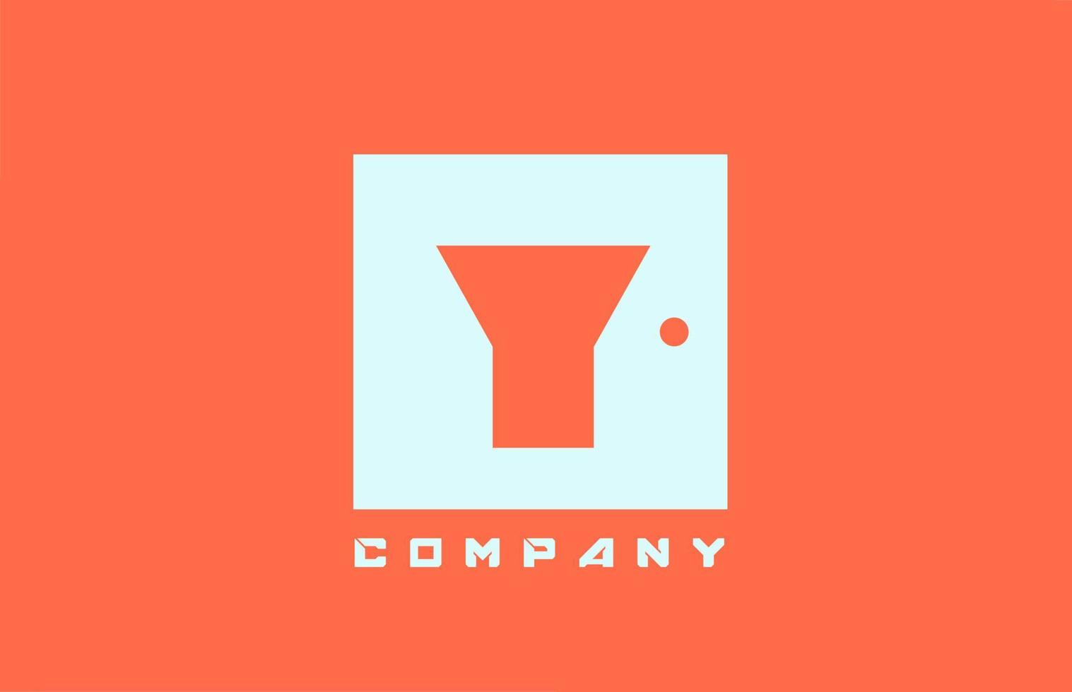 icône du logo de la lettre de l'alphabet y orange blanc pour les entreprises et les entreprises avec un design à points vecteur