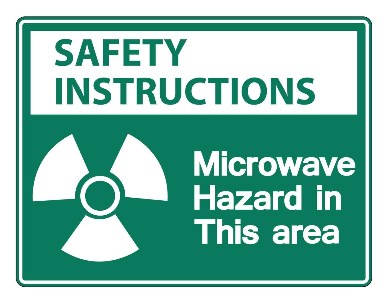 Consignes de sécurité signe de danger micro-ondes sur fond blanc vecteur