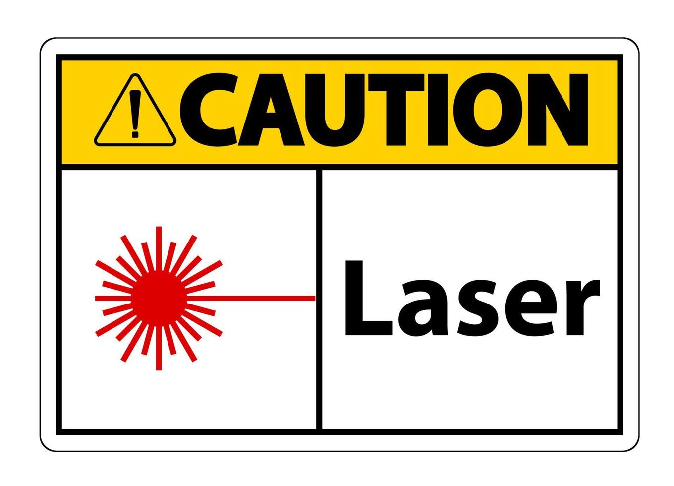 Attention laser symbole signe symbole signe isoler sur fond transparent, illustration vectorielle vecteur