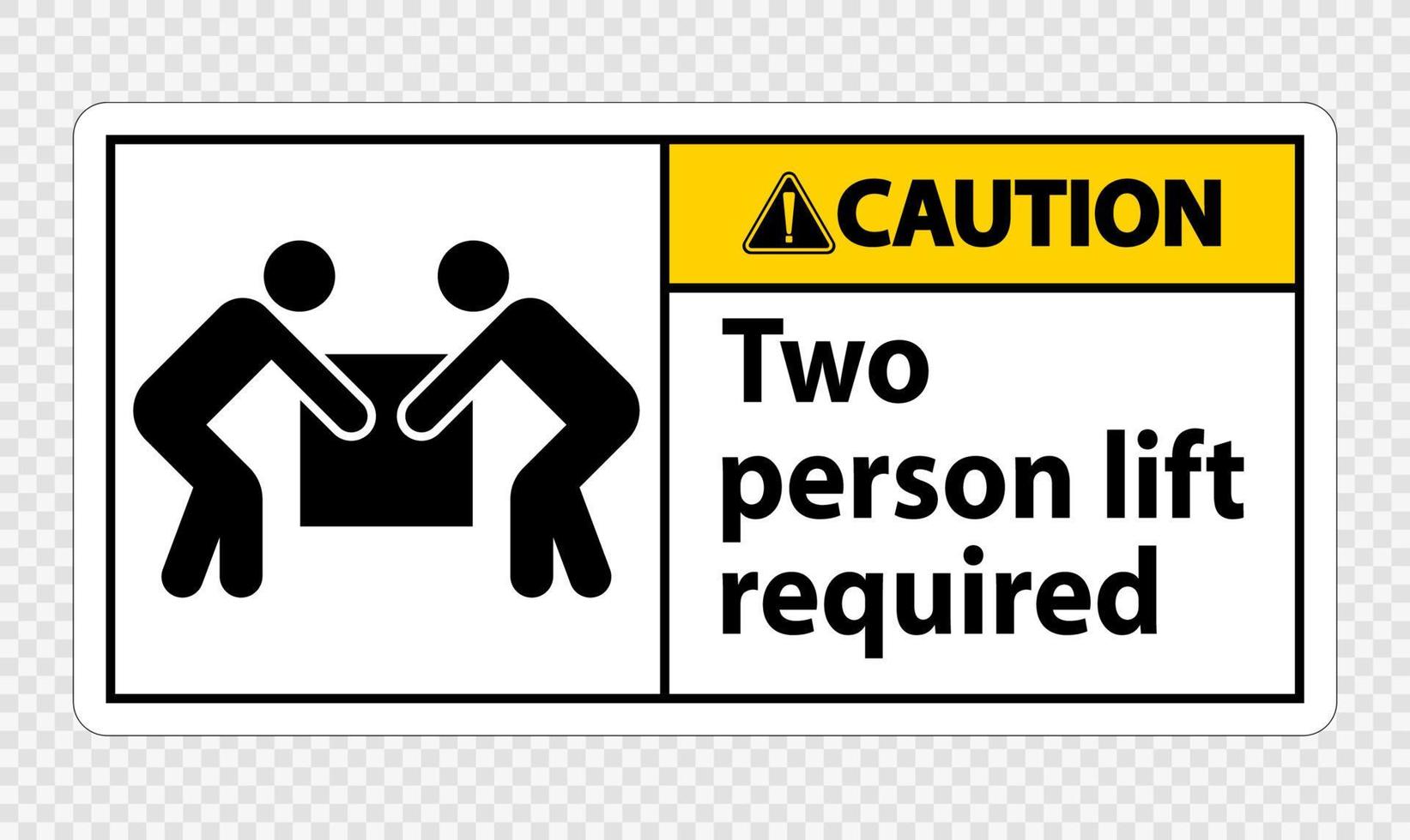 deux personnes ascenseur requis symbole signe isoler sur fond transparent, illustration vectorielle vecteur
