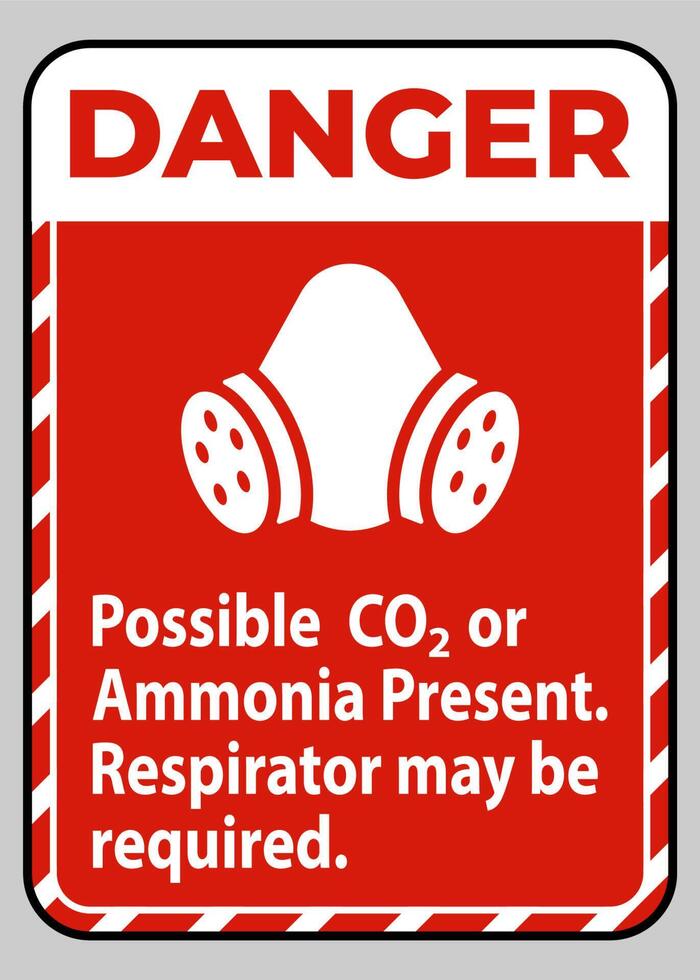 signe de danger ppe possible présence de co2 ou d'ammoniaque, un respirateur peut être nécessaire vecteur