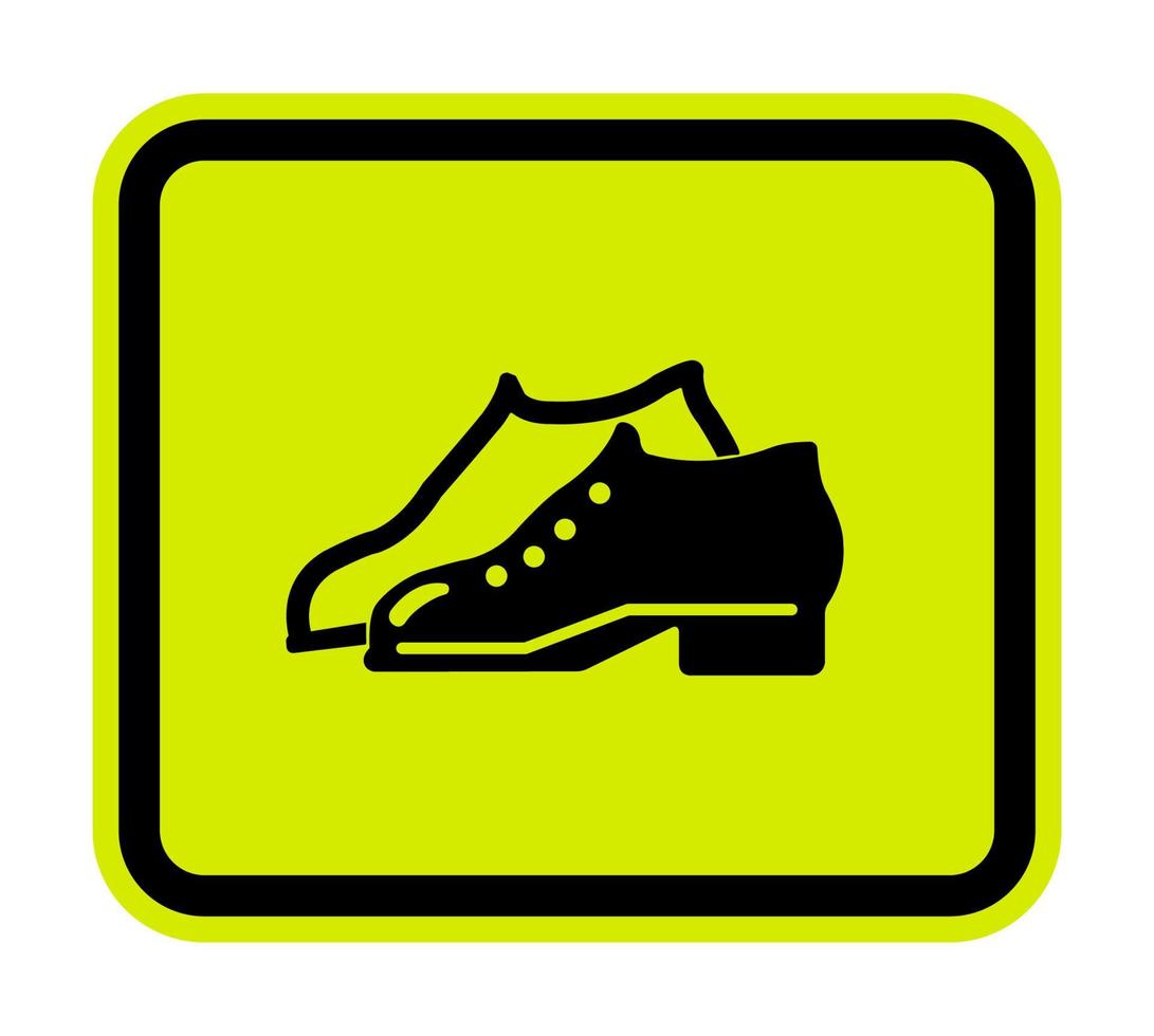 symbole chaussures jointes sont nécessaires dans le signe de la zone de fabrication isoler sur fond blanc, illustration vectorielle eps.10 vecteur