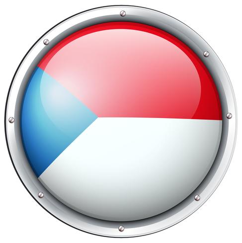 Drapeau chilien sur badge rond vecteur