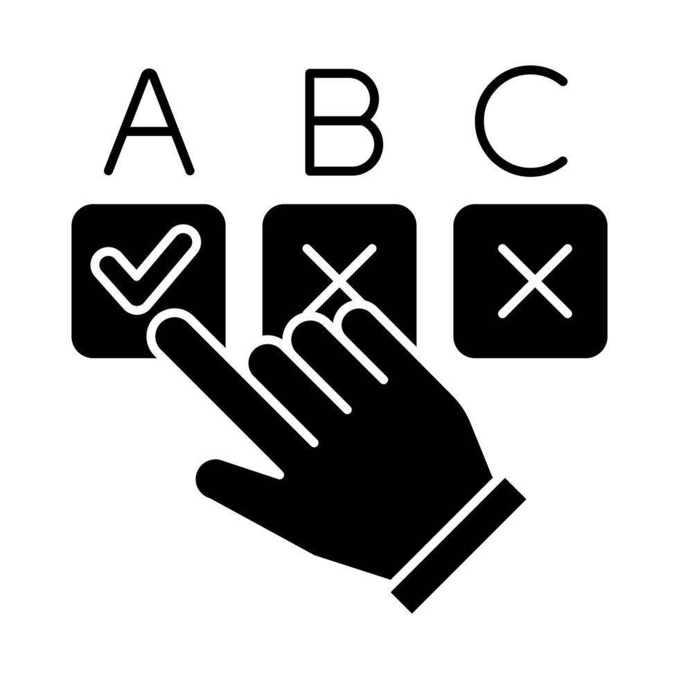 icône de glyphe de choix d'option vecteur