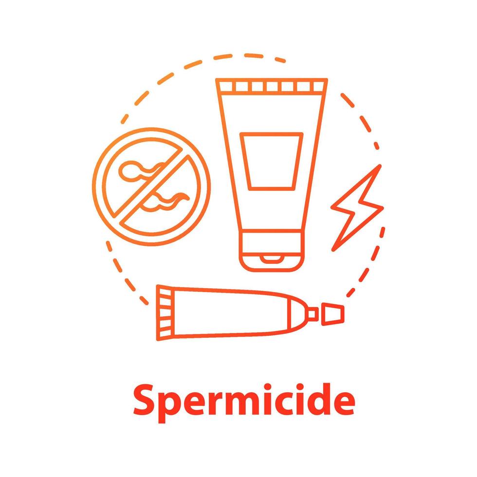 icône de concept rouge spermicide vecteur