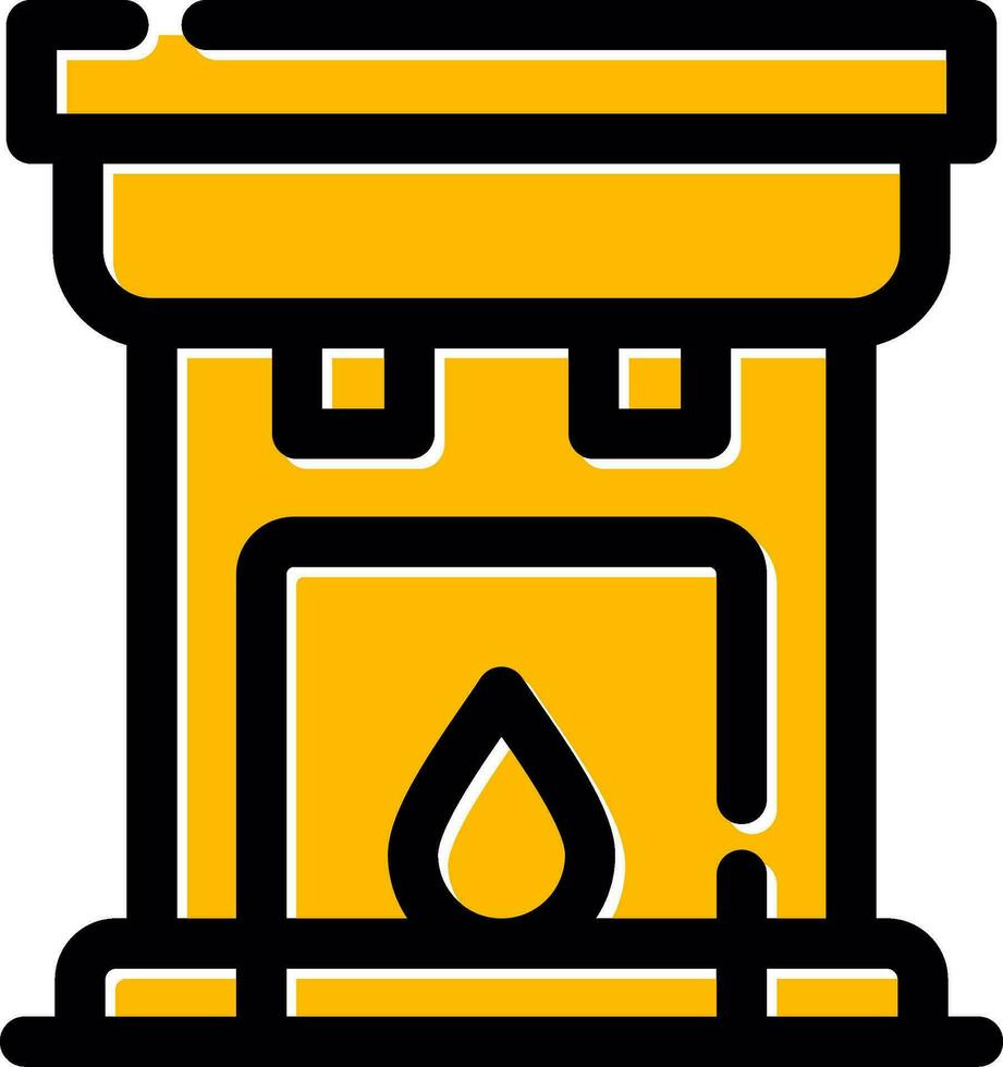 conception d'icône créative de cheminée vecteur