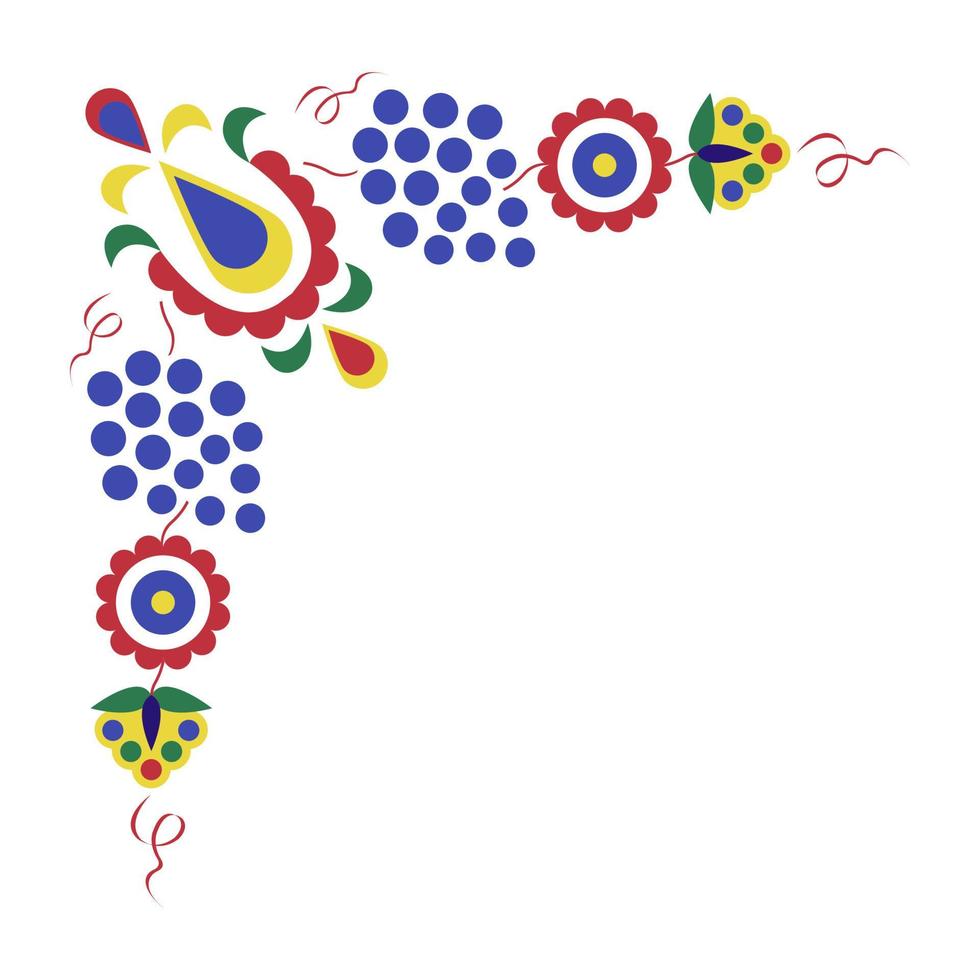 ornement folklorique traditionnel. l'ornement morave. symbole de broderie florale isolé sur fond blanc. illustration vectorielle vecteur