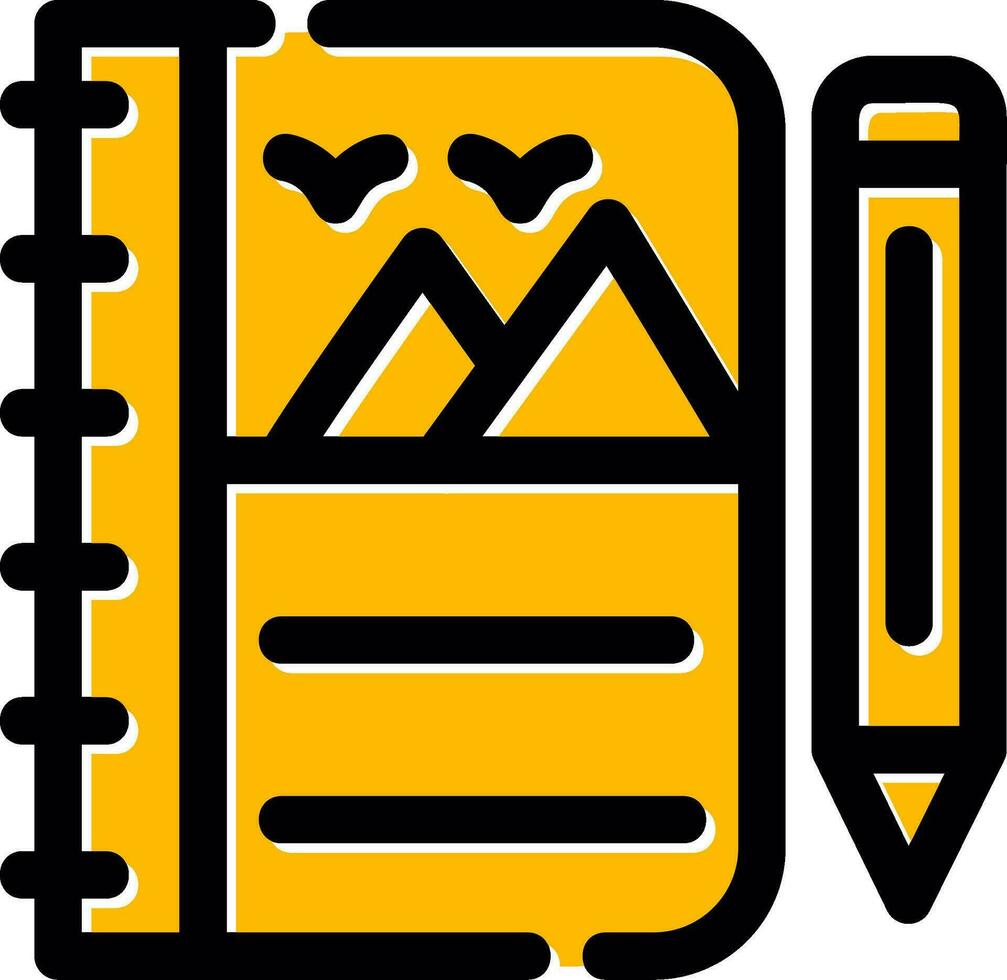 conception d'icônes créatives de carnet de croquis vecteur