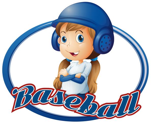 Petite fille en tenue de baseball vecteur